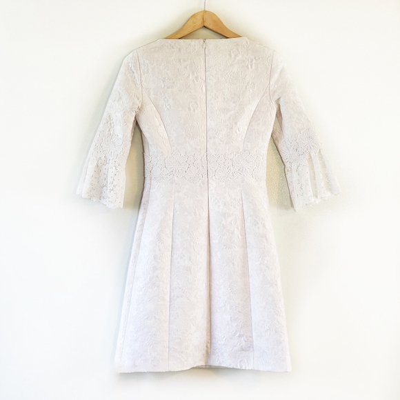 Michael Kors White Brocade Silk Lace Formal Dress - Picture 6 of 11